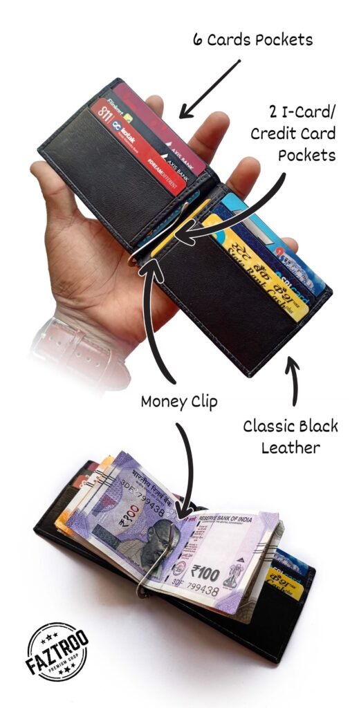 infographic - Black Money Clipper Wallet, money clipper