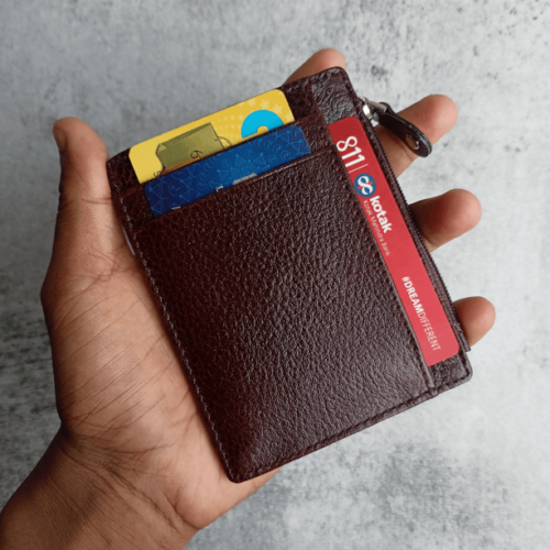 faztroo dark brown micro wallet for men and women