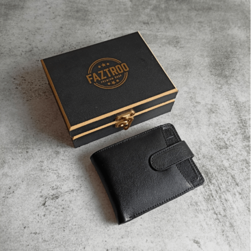 Black Boss Genuine Leather Wallet with Card Holder Gift Box 2